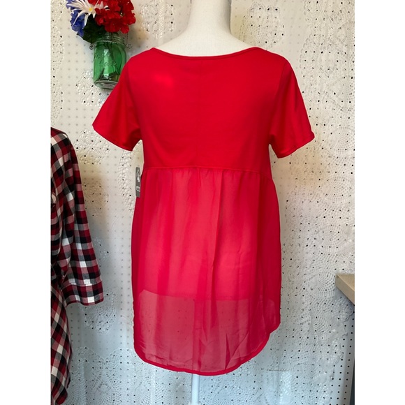 Disney Queen of Hearts Top Size Medium High Low Blouse Valentines Day ❤️🔥 - Picture 3 of 14